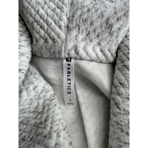 Fabletics Quilted Cardigan Oversized Size S Open Front Sweater Gray Herringbone - Picture 2 of 5